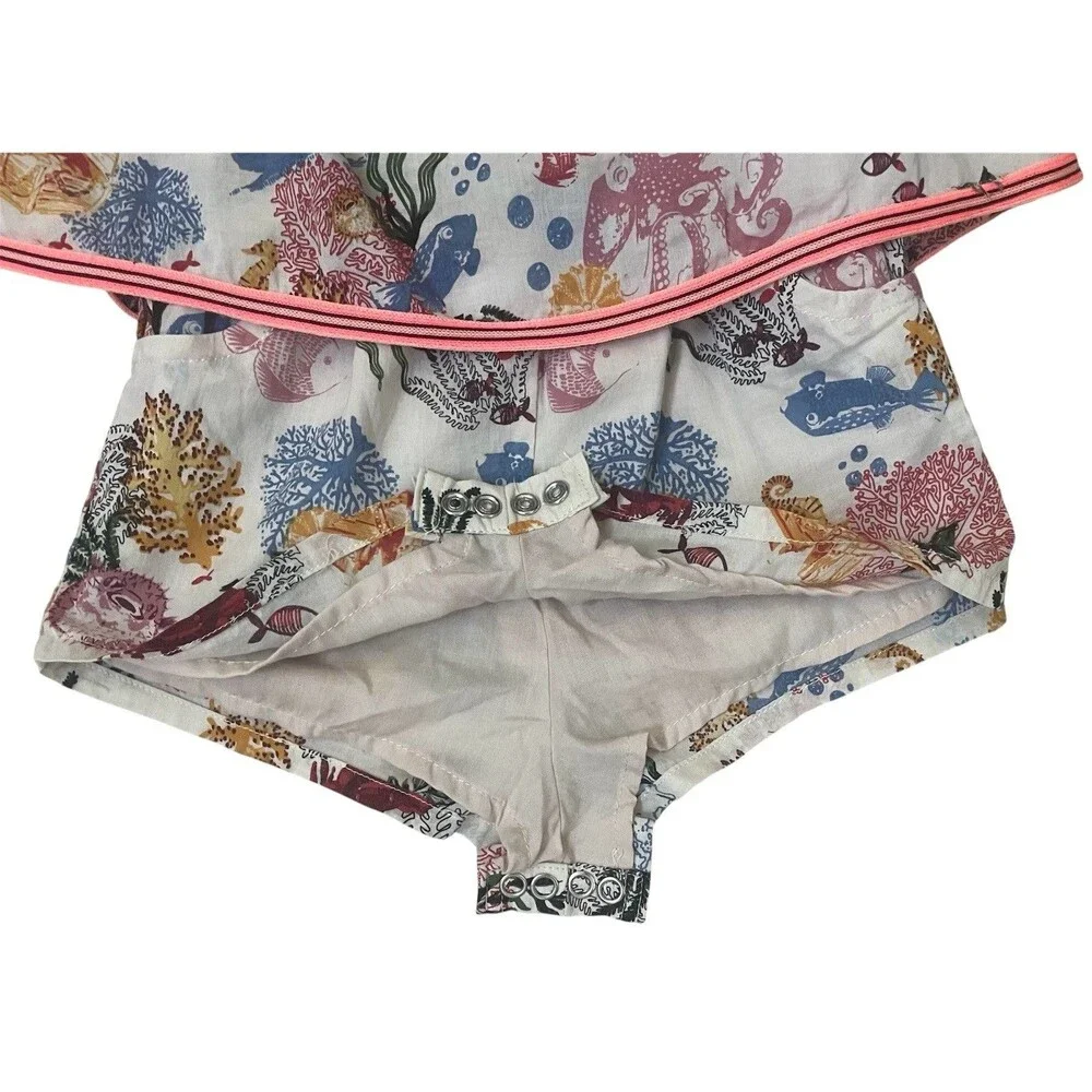 Girl's 12M Ocean Life Novelty Print Sleeveless Shorts Romper | Tommy Bahama